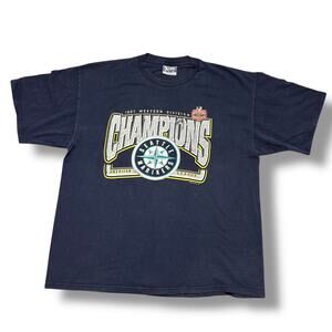 Vintage 90s Seattle Mariners Western Division Champions Tee Shirt MLB XXL